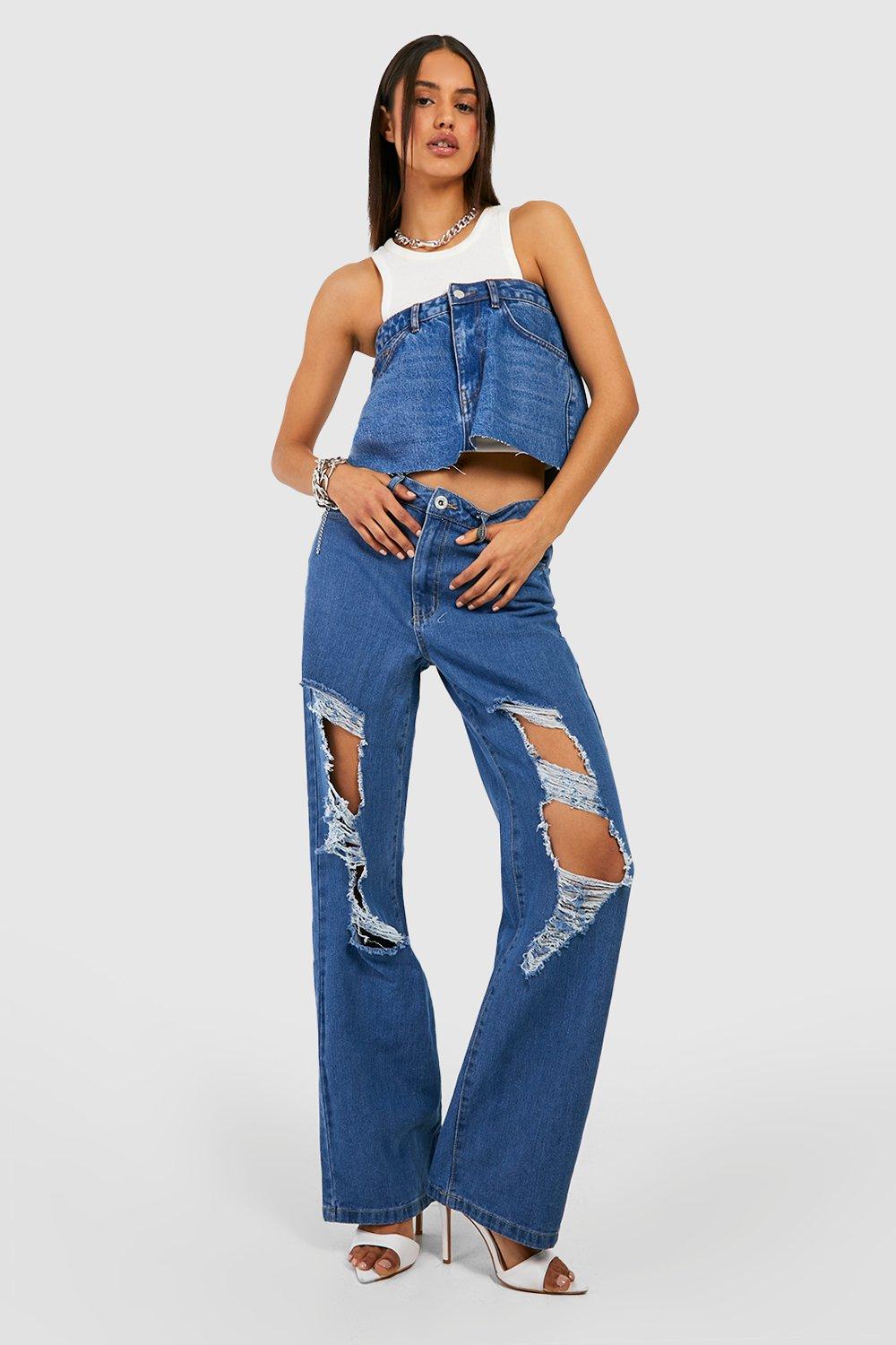 Boohoo ripped clearance boyfriend jeans